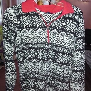 Patterned Half zip Sweatshirt